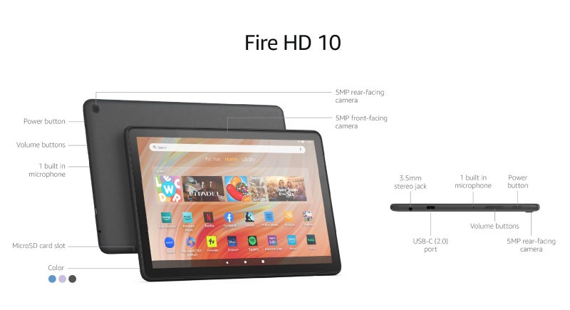 All-New Amazon Fire HD 10 Tablet WIFI Alexa - 32GB, Ocean Carousel 8