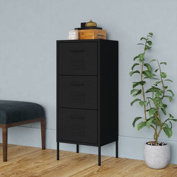 Storage Cabinet Black 42.5x35x101.5 Cm Steel Ttloni Carousel 1