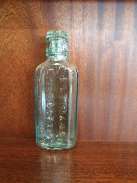 Antique Aqua Elliman's Embrocation Bottle + Stopper Carousel 2