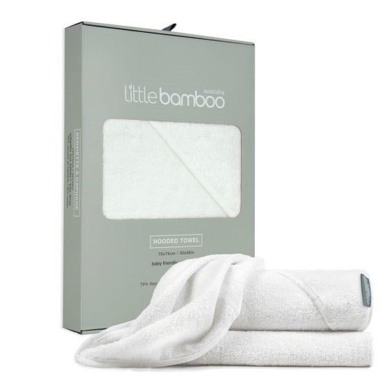 Little Bamboo Hooded Towel - Natural Carousel 1