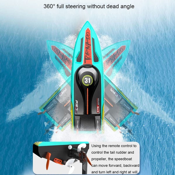 Brushless RC Boats for Adults, 55km/h Fast Remote Control Boat for Lakes Carousel 2