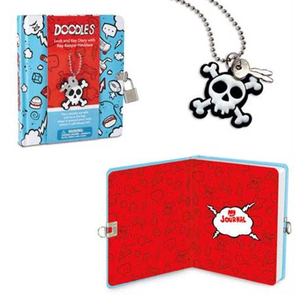 Peaceable Kingdom Lockable Diary: Key-Keeper: Doodle Carousel 1