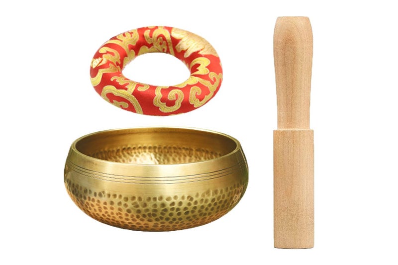 2Pcs Tibetan Singing Bowl Set Hand Hammered Meditation Sound Bowl Hand Hammered Carousel 7
