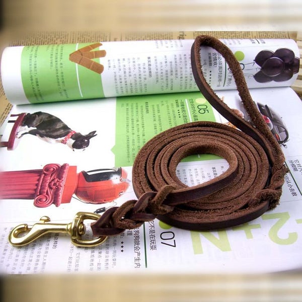 Genuine Leather Tape Dog Lead, Pet Lead 1.5M Weaven | TOUCHANDCATCH NZ Carousel 1