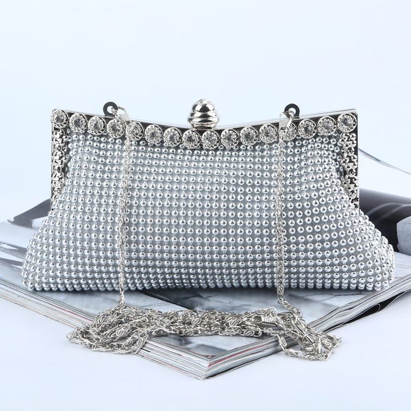 Diamante Clutch Bag, Evening Bag with Beads | TOUCHANDCATCH NZ Carousel 1