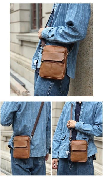 Men's Genuine Leather Crossboday Bag, Satchel TC710 | TOUCHANDCATCH NZ Carousel 2