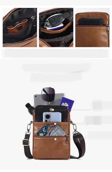 Men's Genuine Leather Crossboday Bag, Satchel TC710 | TOUCHANDCATCH NZ Carousel 4