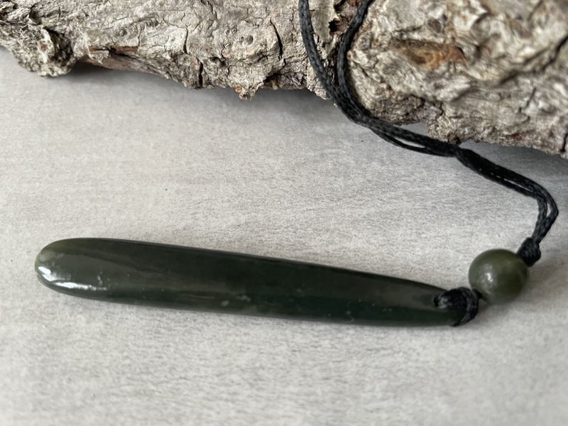 Winter Sale! Greenstone Nephrite Jade Roimata Teardrop necklace Carousel 2