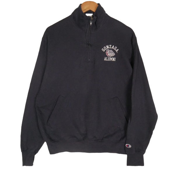 Vintage Champion Navy Half Zip Jumper Sweatshirt Medium Carousel 1