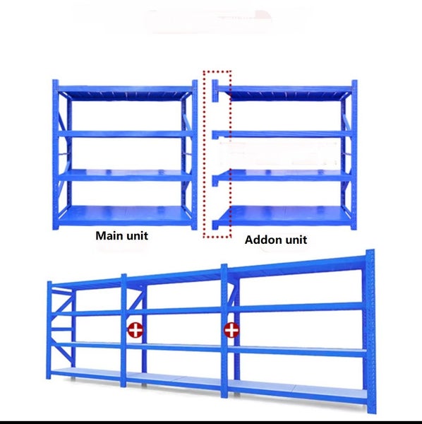 Heavy duty Shelf unit 6M(L) x 0.5M(W) x 2M(H) 2400kg capacity - Free Delivery Carousel 2