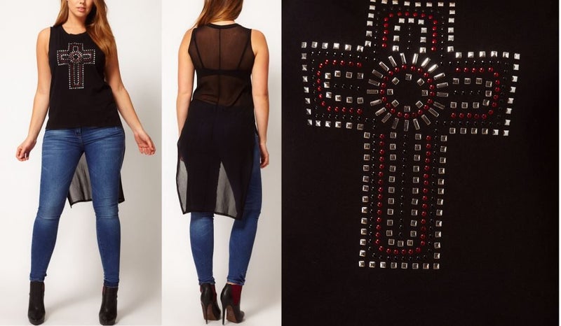 ASOS Embellished Cross Dip Back Top ~ Sizes 20 & 22 Carousel 4