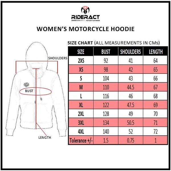 RIDERACT Women Motorcycle Riding Hoody Black Motorbike Protecting Gear With A... Carousel 11