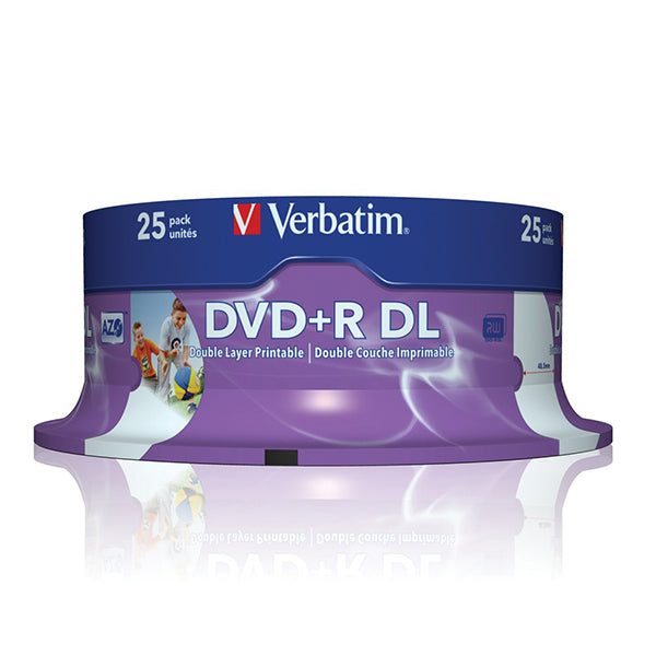 Verbatim Dvdr Dl 8Gb 25Pk White Wide Inkjet 8X Carousel 1