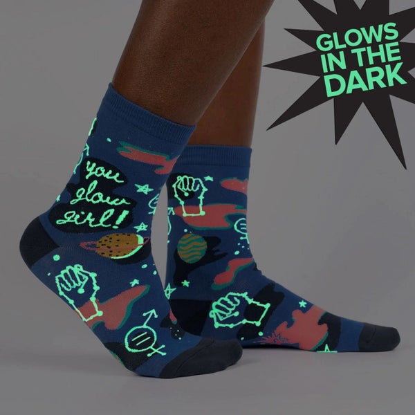 You Glow Girl - Women's Glows In the Dark Socks Carousel 2