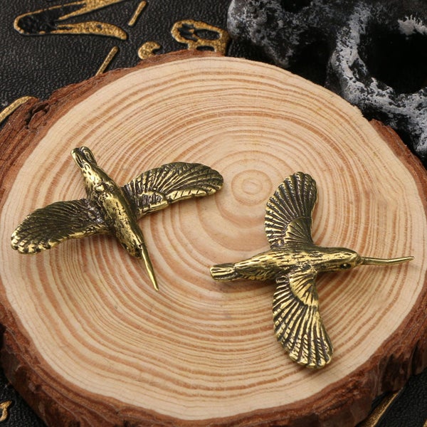 Antique Bronze Flying Birds Pairs Figurine Ornament Brass Sculpture Decor Carousel 3