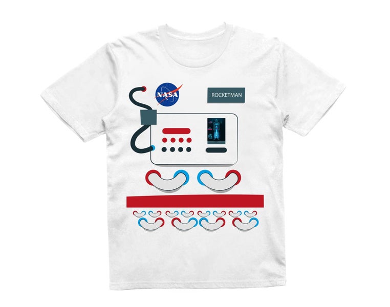 Reality Glitch Astronaut Spaceman Dress Up Costume Impression Kids T-Shirt Carousel 1