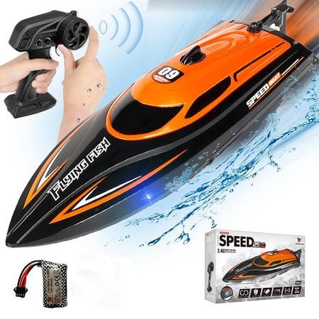 RC Boat, 2.4G Remote Control Boat Toy for Adults and Kid Age 5+ Orange Carousel 1