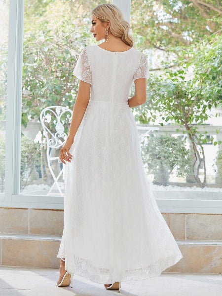 Patty lace high low wedding dress in ivory Carousel 6