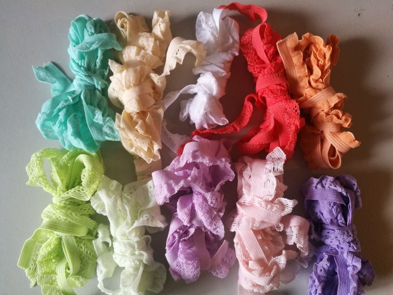 Elastic lace 10 colours, one meter each Carousel 1