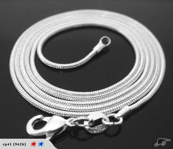 Solid Sterling Silver 925 1mm Snake Necklace 75cm/30" Carousel 1