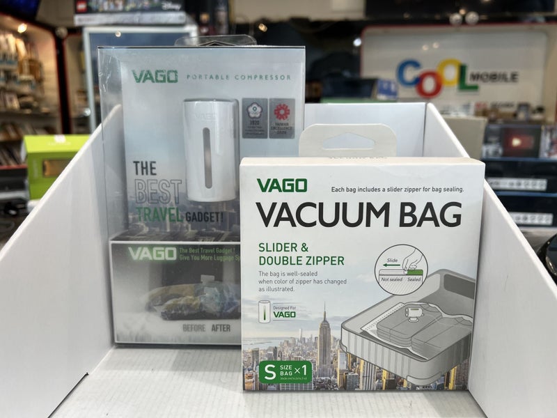 Vago Vacuum Bag (Small + Medium Bag) + Portable USB Powered Vacuum Device Carousel 1
