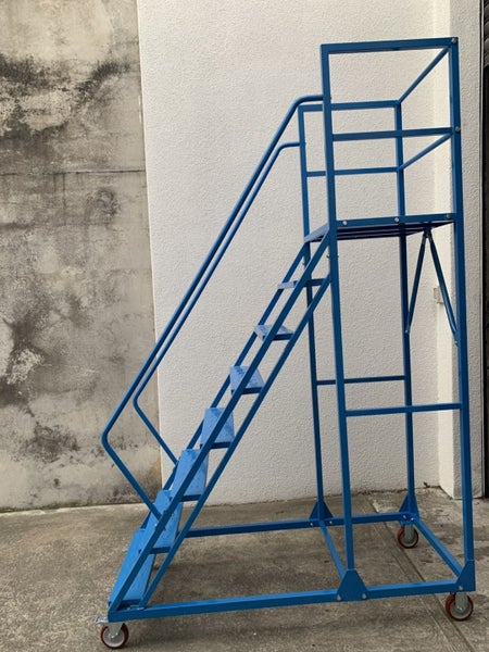 Brand New Rolling /mobile Warehouse Ladder with Work Platform 10 Steps-Blue 2.5M Carousel 1
