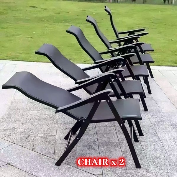 2 x Foldable/Adjustable Teslin waterproof Home Garden Outdoor Patio Chair Carousel 1