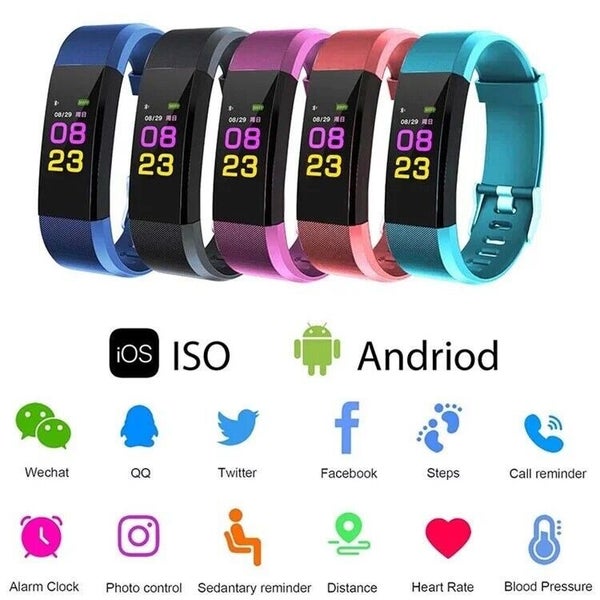 115Plus Sport Fitness Tracker Watch Waterproof Heart Rate Activity Monito62949053859970111