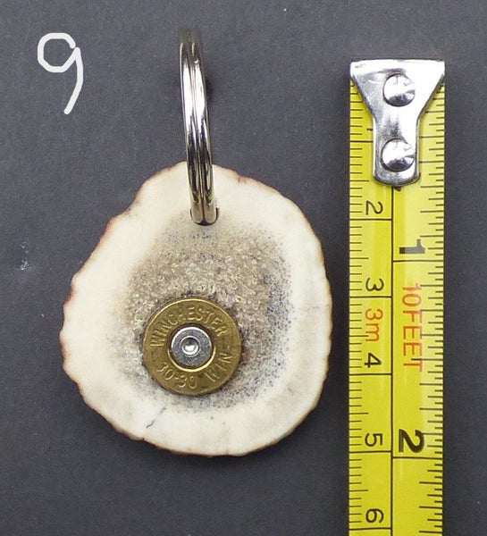Key Ring - Deer antler with 2 inert shell cases inserted Carousel 2