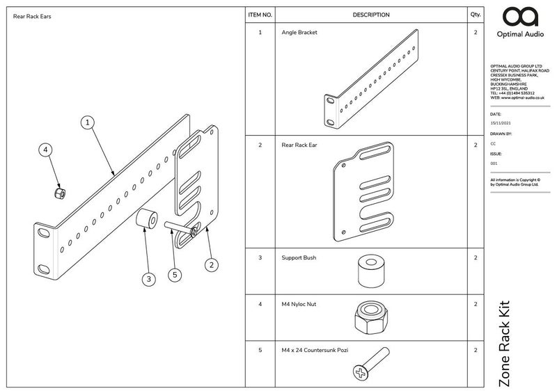 RACKKITCB :: Optimal Zone Amp Rear rack support kit Carousel 1