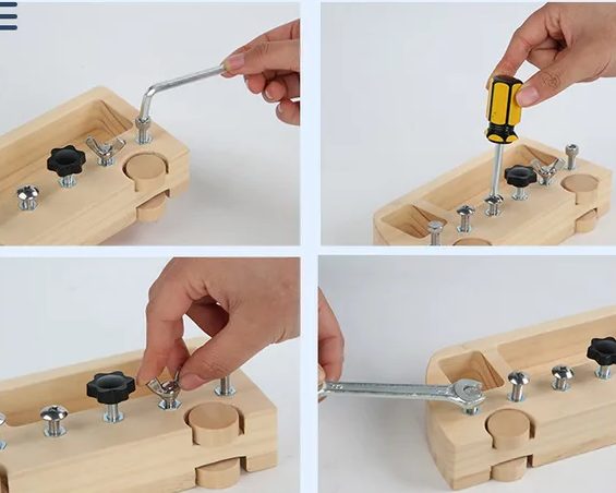 Montessori Busy Bus - Screw Board set Carousel 7