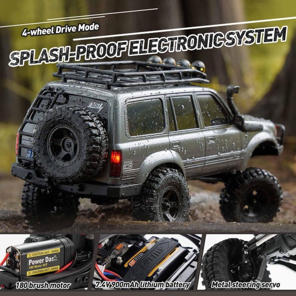 1/18 4x4 Rc Car LED Light Climbing Rock Crawler Off Road Truck Kit Carousel 6