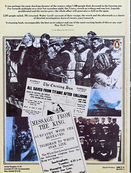 A NIGHT TO REMEMBER: The Titanic Disaster by Walter Lord 1976 Carousel 2