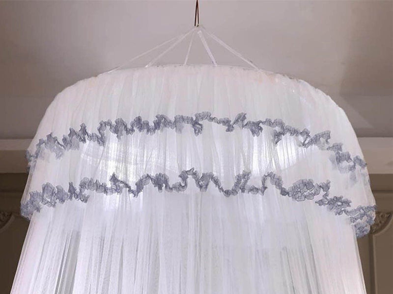 1Pc White Bed Canopy Dome Mosquito Net Hanging Bed Curtain Universal Size Carousel 6