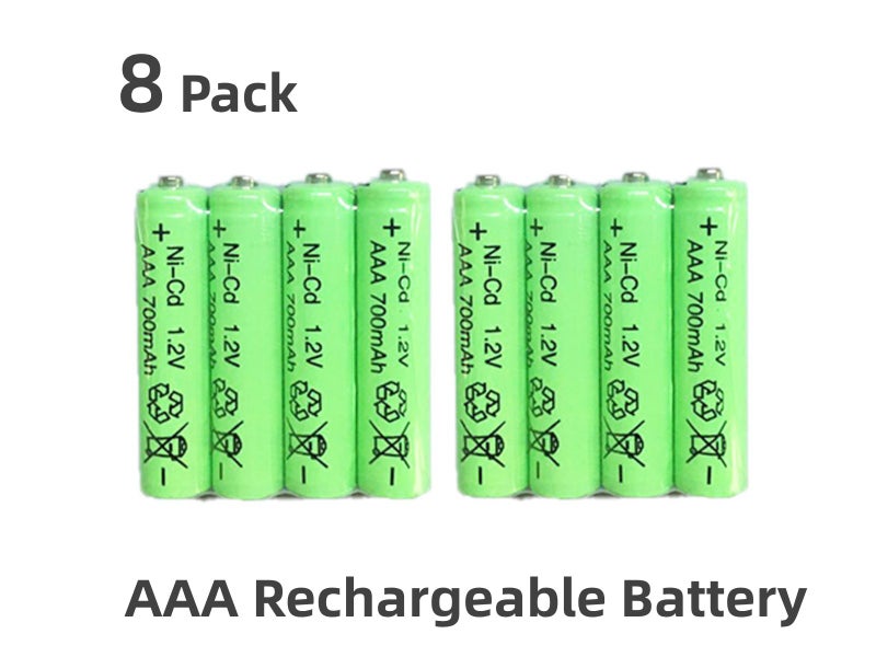 8 Pack 1.2V Ni-Cd Rechargeable AAA Batteries