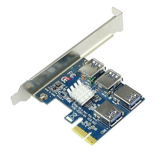 USB to PCI-E Adapter 1 to 4 PCI-Express Slot 1x to 16x USB 3.0 Mining Carousel 1