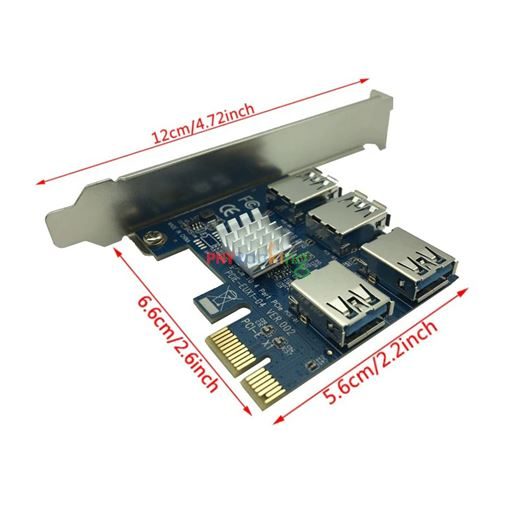 USB to PCI-E Adapter 1 to 4 PCI-Express Slot 1x to 16x USB 3.0 Mining Carousel 6