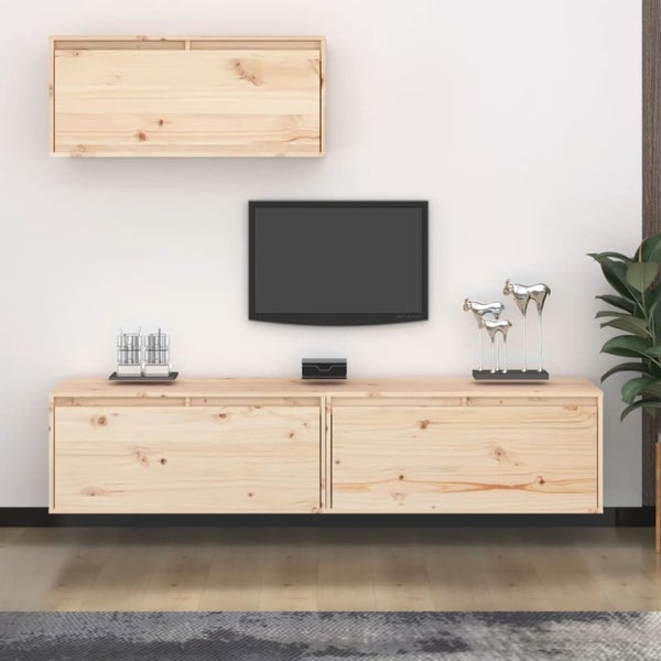 Tv Cabinets 3 Pcs Solid Wood Pine Tobbota Carousel 1