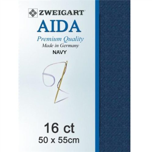 Zweigart Aida 16ct 50x55cm navy Carousel 1