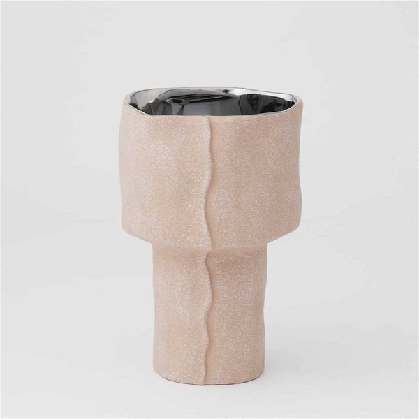 Cressida Stoneware Cressida Vase Pink / Silver 16.5x24.5cm Carousel 1