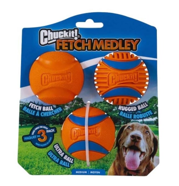 CHUCKIT! FETCH MEDLEY PACK OF 3 MEDIUM Carousel 1