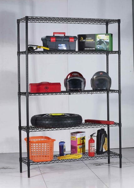 Epoxy 5 Tier Chrome Wire Shelving 1500x450xH1800 Black Refrigerate Carousel 7