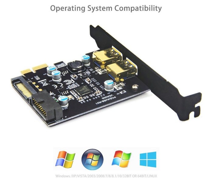 PCI-E to USB 3.0 20 Pin with 2-Port USB 3.0 PCI Express Card Carousel 2