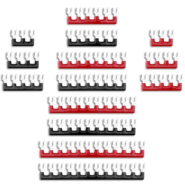 1pcs 25A 600V Dual Row Strip Electrical Screw Terminal Block Fence Carousel 7