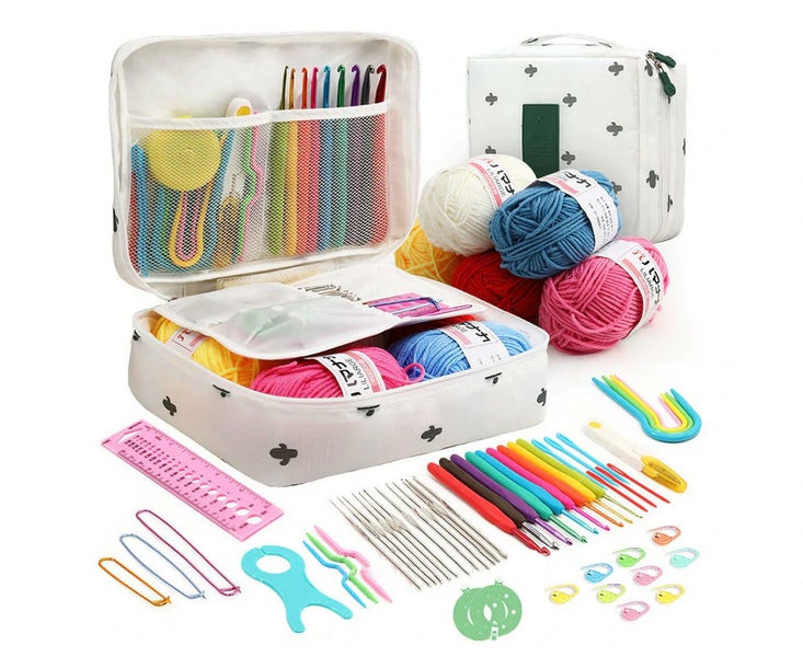 58Pcs Crochet Kit with Storage Yarn Knitting Accessories - Cactus Carousel 1