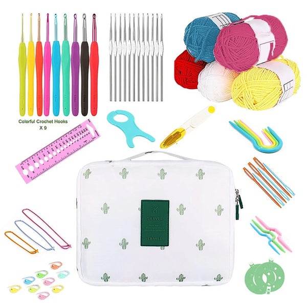 58Pcs Crochet Kit with Storage Yarn Knitting Accessories - Cactus Carousel 2