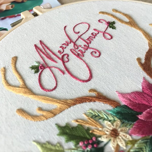 Pattern Embroidery Starter Kit Cross Stitch Merry Christmas Embroidery-Antlers Carousel 2