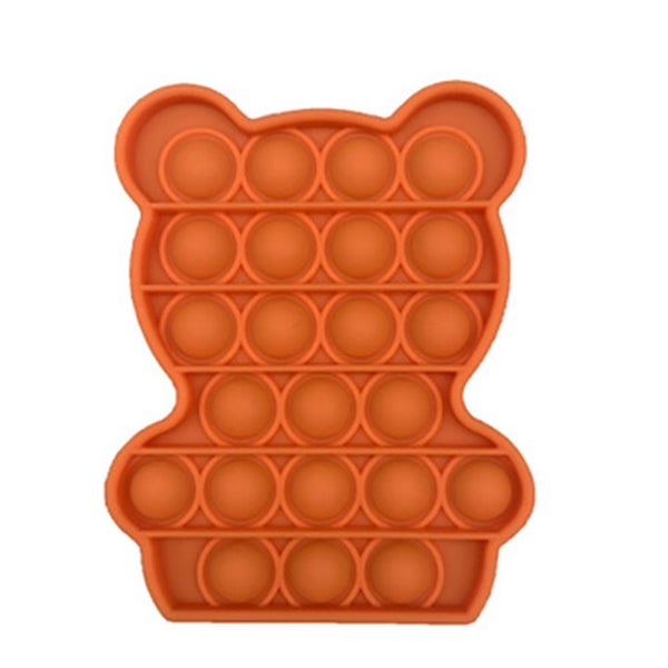 2Pcs Silicone Bubble Popping Toy Stress Reliever Sensory Fidget Game - Orange Carousel 1