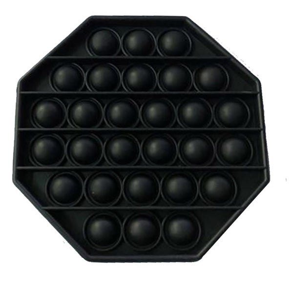 2Pcs Silicone Bubble Popping Toy Stress Reliever Sensory Fidget Game - Black Carousel 1