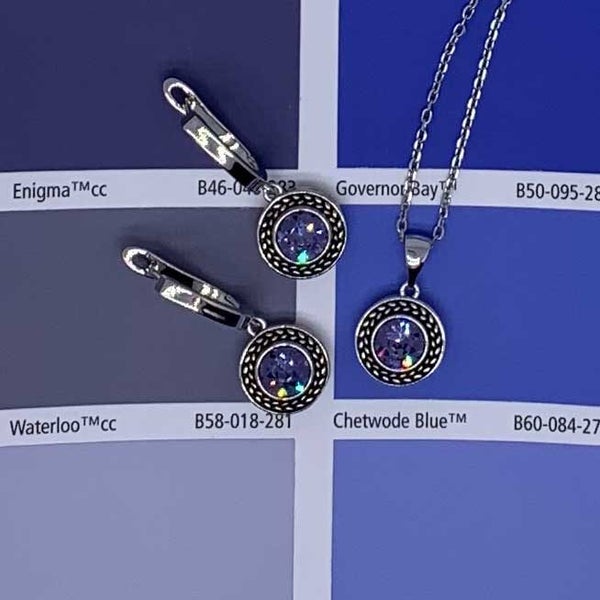 18K White Gold Crystal Jewellery Set "Valentina" (Amethyst) Carousel 2